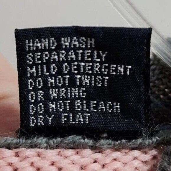 Vintage FleXible Women's Long Sleeve Sweater Pastel Pink/Gray Print Wool Blend S - Picture 7 of 8